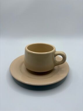 VTG  Syracuse Beige China Coffee Cup & Jackson China Saucer Restaurant Ware USA